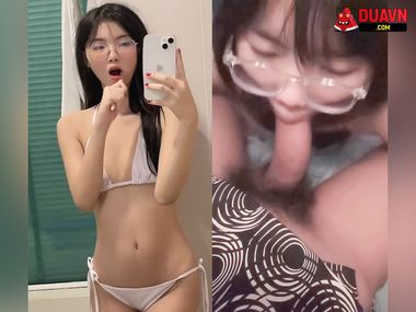 Em kính cận dâm đãng tập bú cu